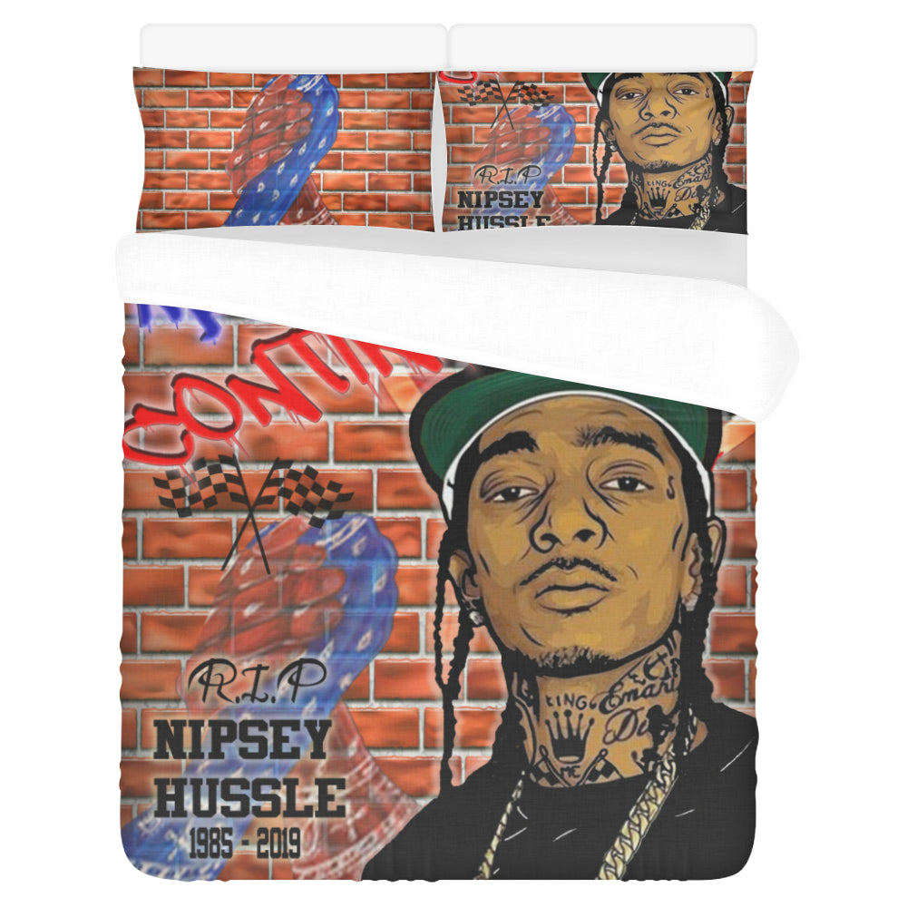 NIPSEY MARATHON CONTINUE 3-Piece Bedding Set