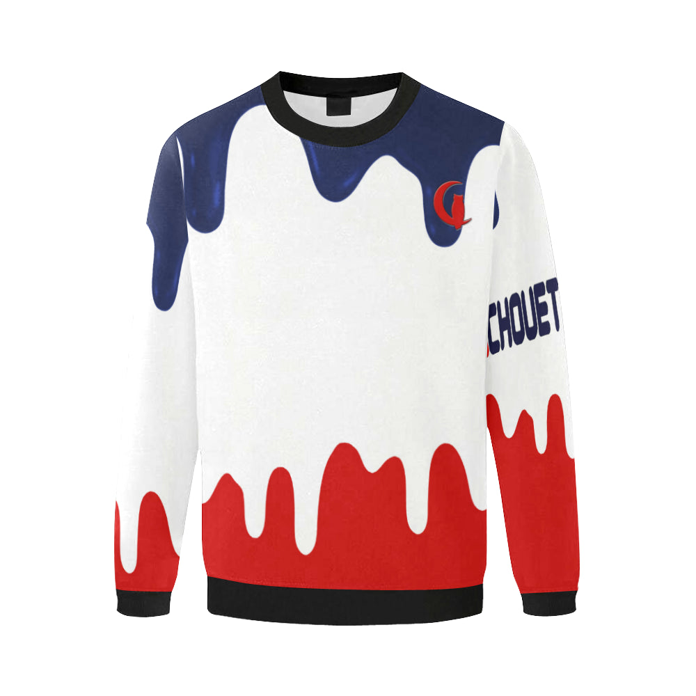LACHOUETT BLUE DRIP Men's Oversized Fleece Crew Sweatshirt