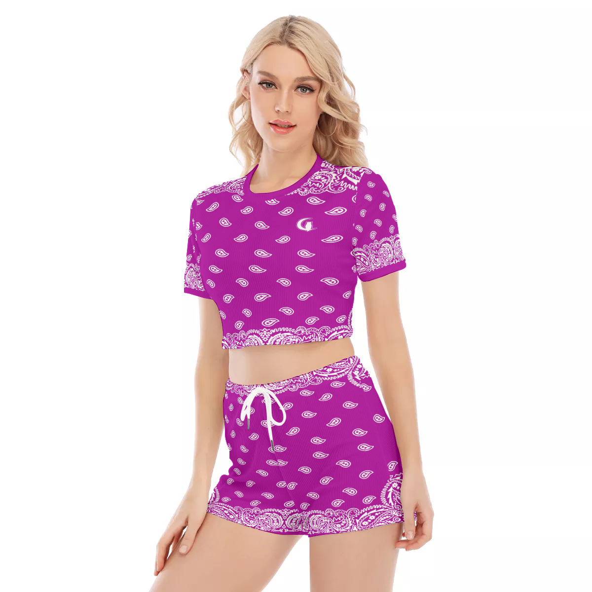 BANDANA FULLY GRAPES Women's O-neck T-shirt Shorts Suit