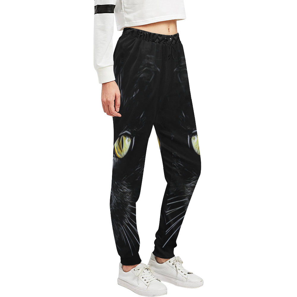 THE CAT Women's All Over Print Sweatpants (Model L11)