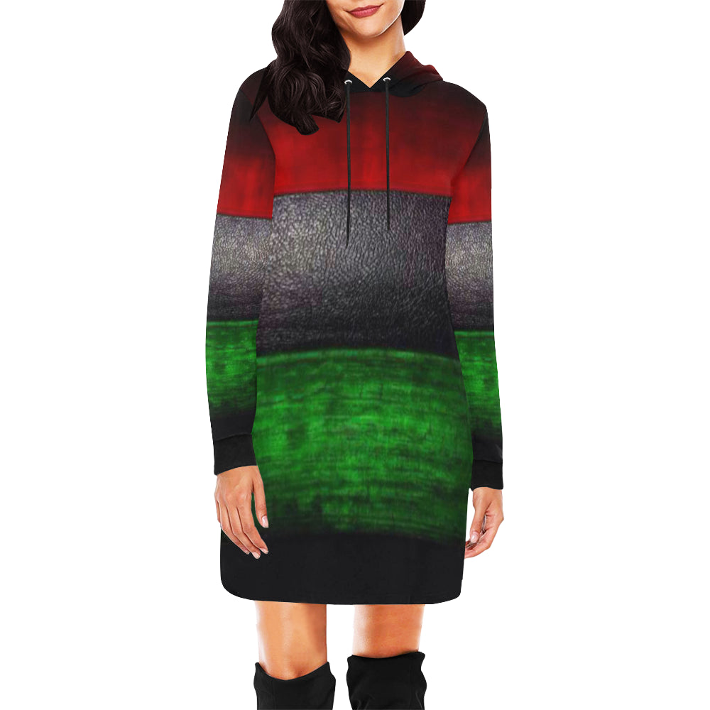 RBG GRUNGE All Over Print Hoodie Mini Dress (Model H27)