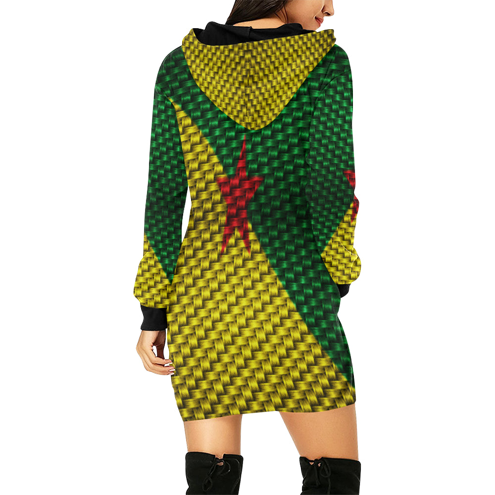 YANA FLAG All Over Print Hoodie Mini Dress
