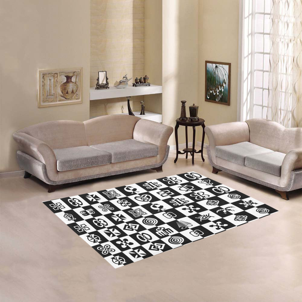 ADINKRA CHECCMATE Area Rug 5'3''x4'