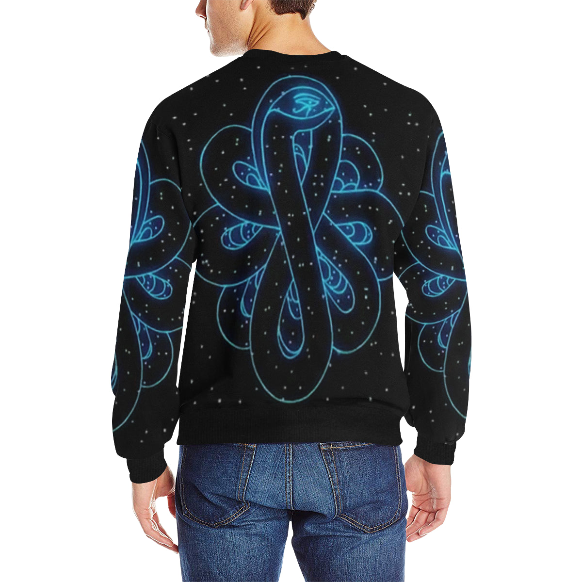 SNAKE OF CREATION WADJET Men's Rib Cuff Crew Neck Sweatshirt
