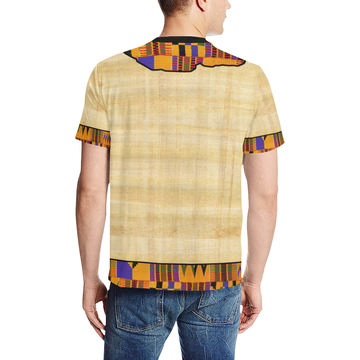 NILE VALLEY Men's All Over Print T-Shirt (Solid Color Neck) (Model T63)