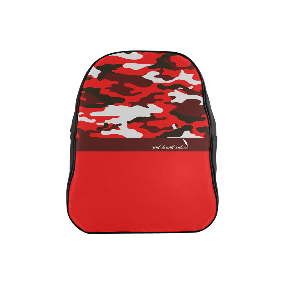 CAMOUFLAGE RED School Backpack (Medium)