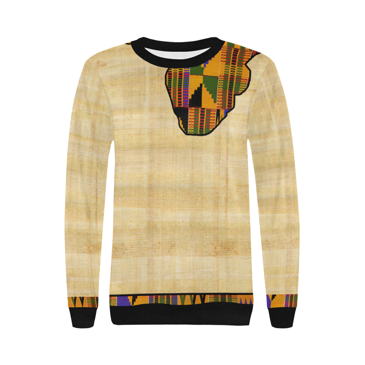 NILE VALLEY Women's Rib Cuff Crew Neck Sweatshirt (Model H34)