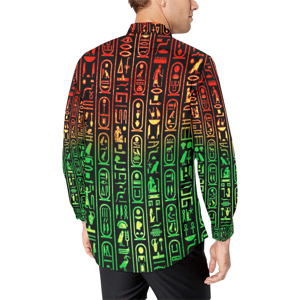 HIERO RASTA Men's All Over Print Casual Dress Shirt (Model T61)