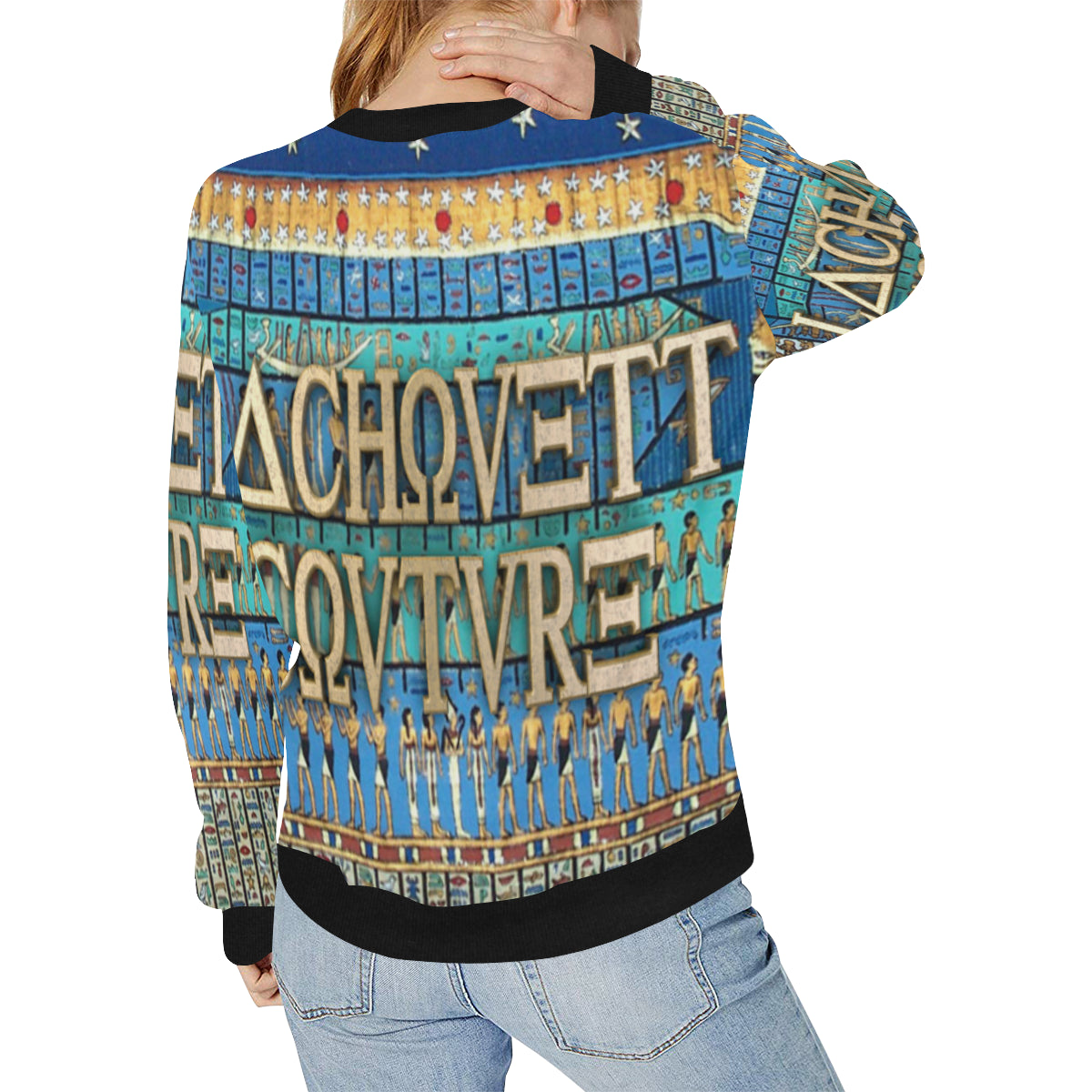 THE NUN Women's Rib Cuff Crew Neck Sweatshirt (Model H34)