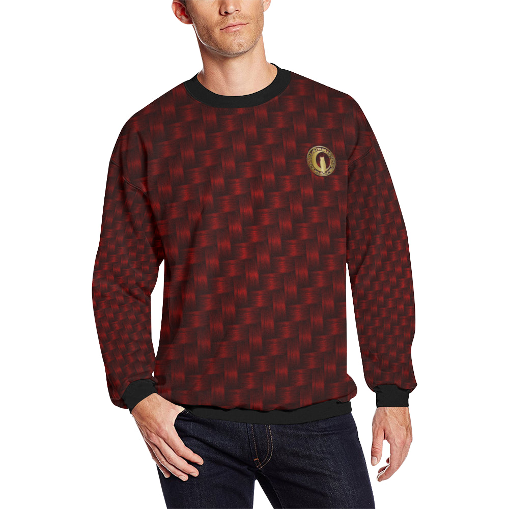 RED DELUXE LCC Men's Oversized Fleece Crew Sweatshirt