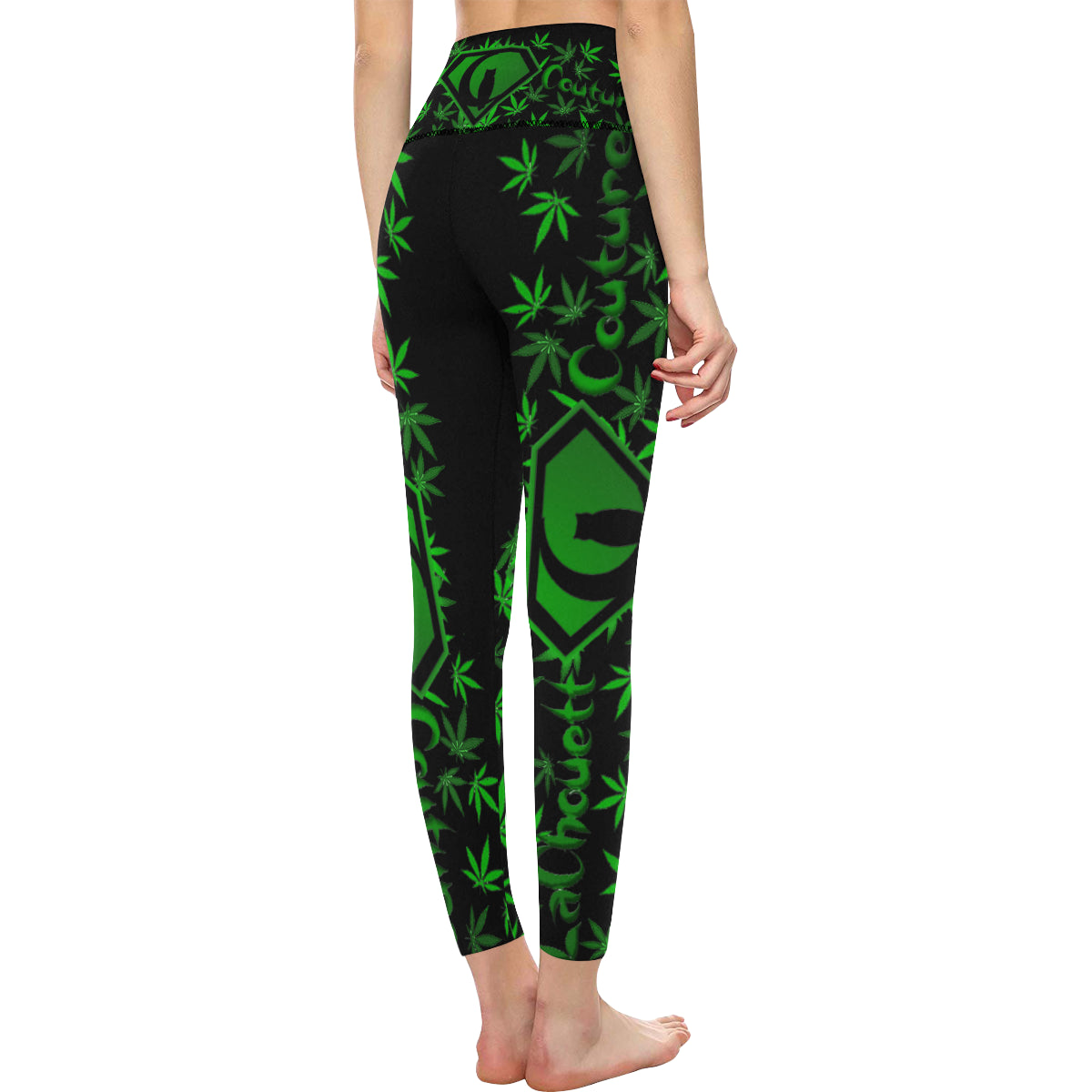 SUPER WEED BLCC All Over Print High-Waisted Leggings (Model L36)