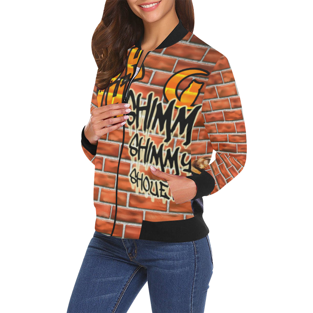 WOOH AH All Over Print Bomber Jacket for Women (Model H19)