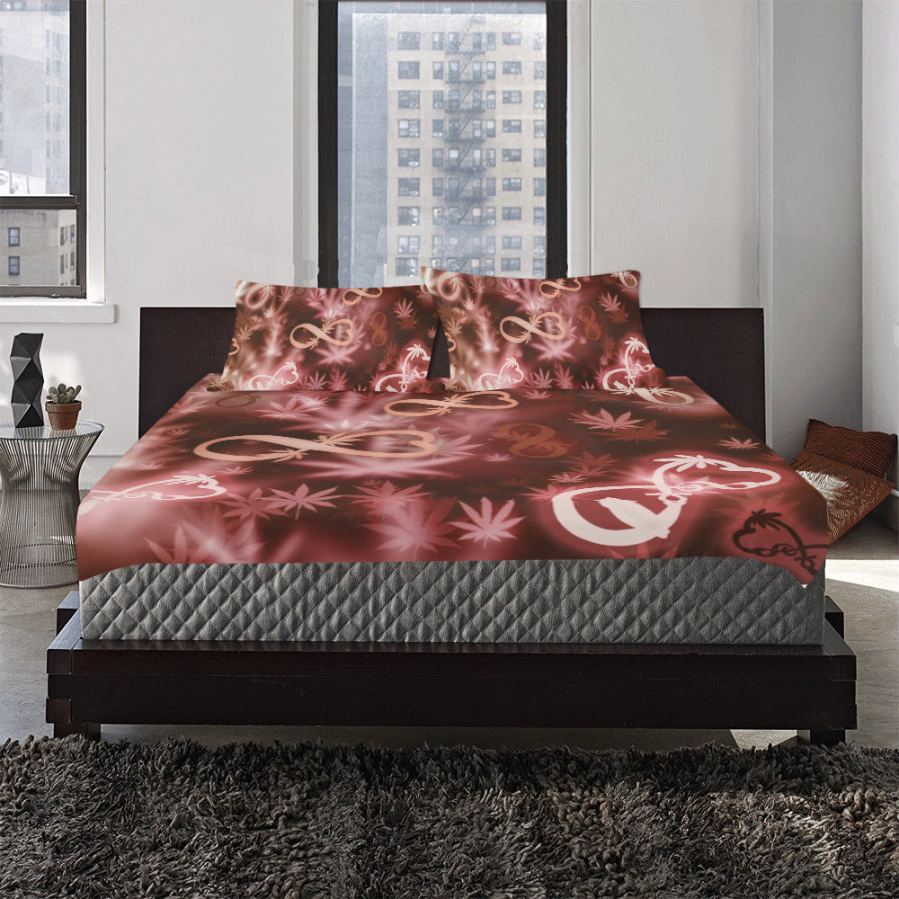 INFINITY RED COSMOS 3-Piece Bedding Set