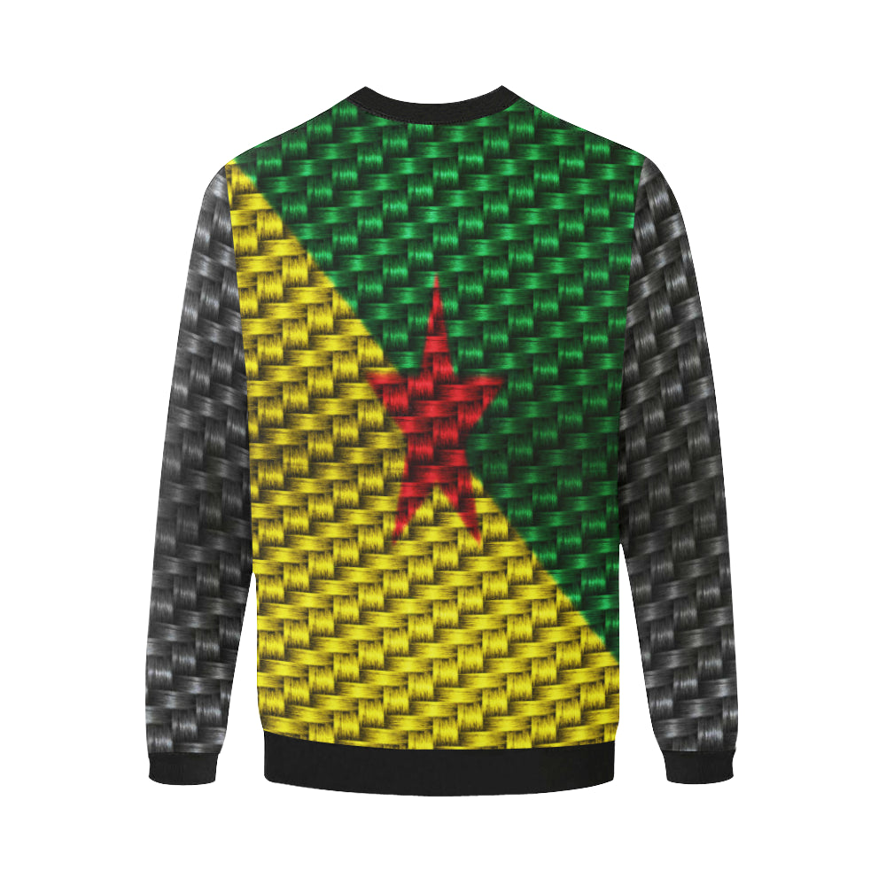 YANA FLAG Men's Oversized Fleece Crew Sweatshirt