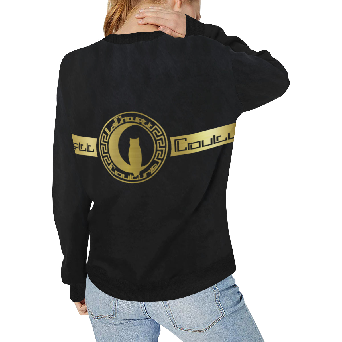 WAKANDA SKIN Women's Rib Cuff Crew Neck Sweatshirt (Model H34)