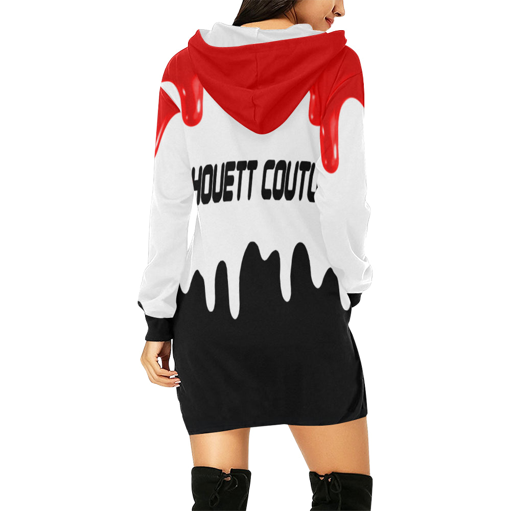 DRIPPIN RED All Over Print Hoodie Mini Dress