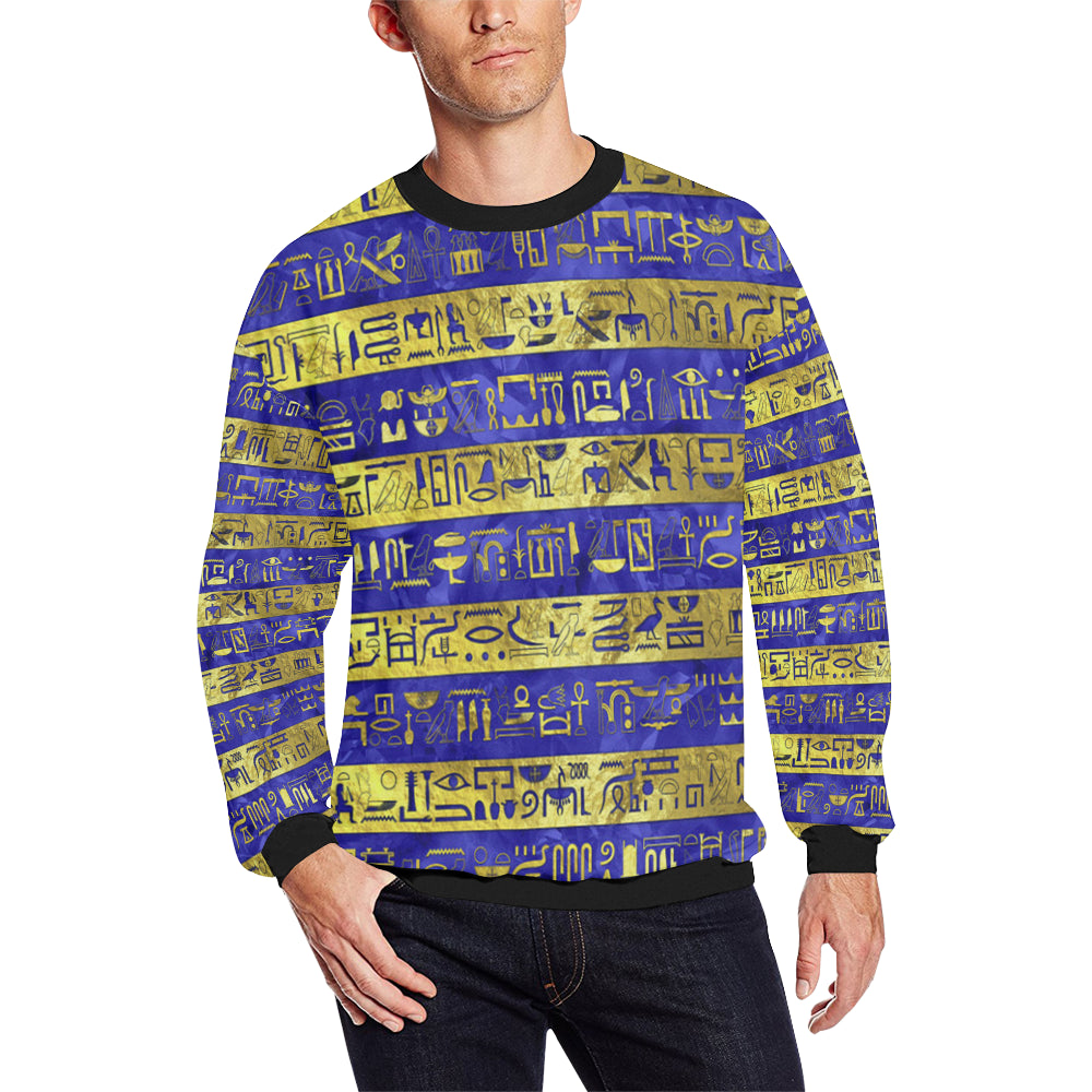 GOLDEN BLUE MDU NTR Men's Oversized Fleece Crew Sweatshirt