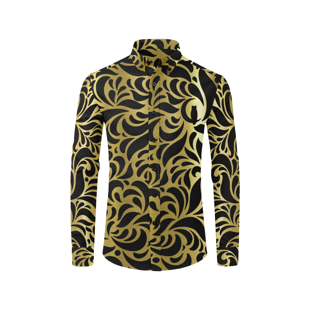 GORGEOUS GOLD Men's All Over Print Casual Dress Shirt