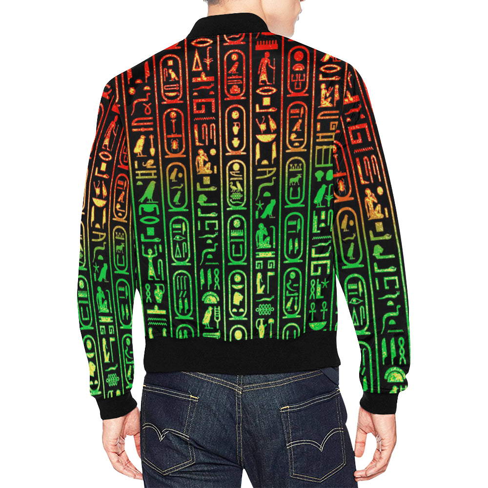 RASTA GLYPH All Over Print Bomber Jacket for Men