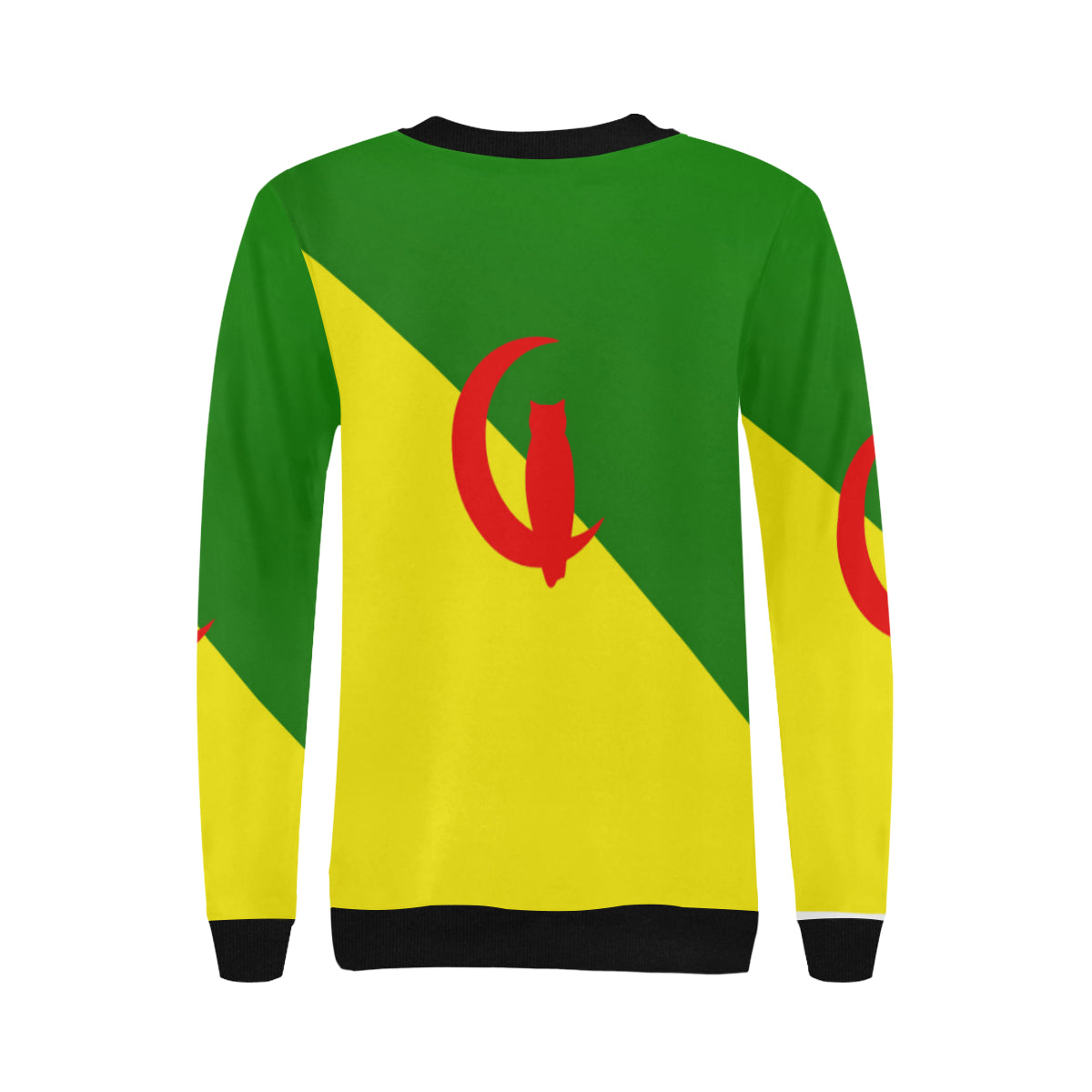 YANA FLAG Women's Rib Cuff Crew Neck Sweatshirt