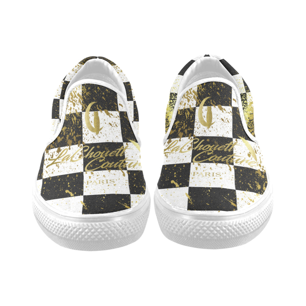 CHEST IN GOLD Men's Unusual Slip-on Canvas Shoes