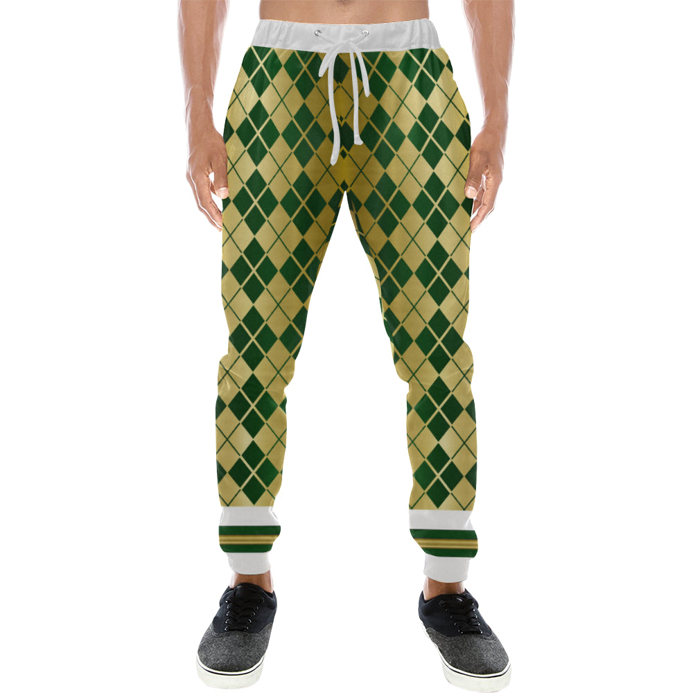 ARLEQUIN GREEN Men's All Over Print Sweatpants
