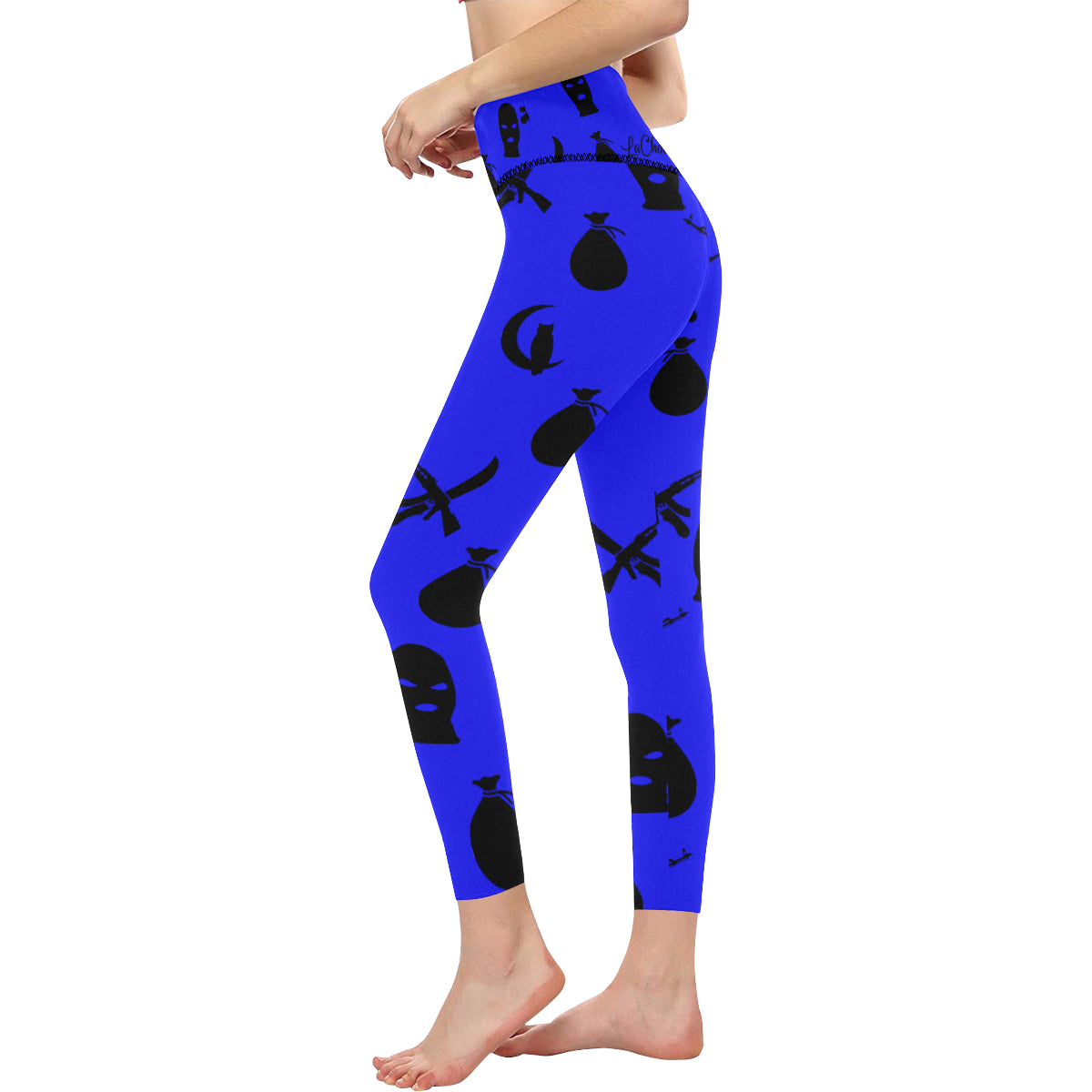 DRILLIN BLUE All Over Print High-Waisted Leggings