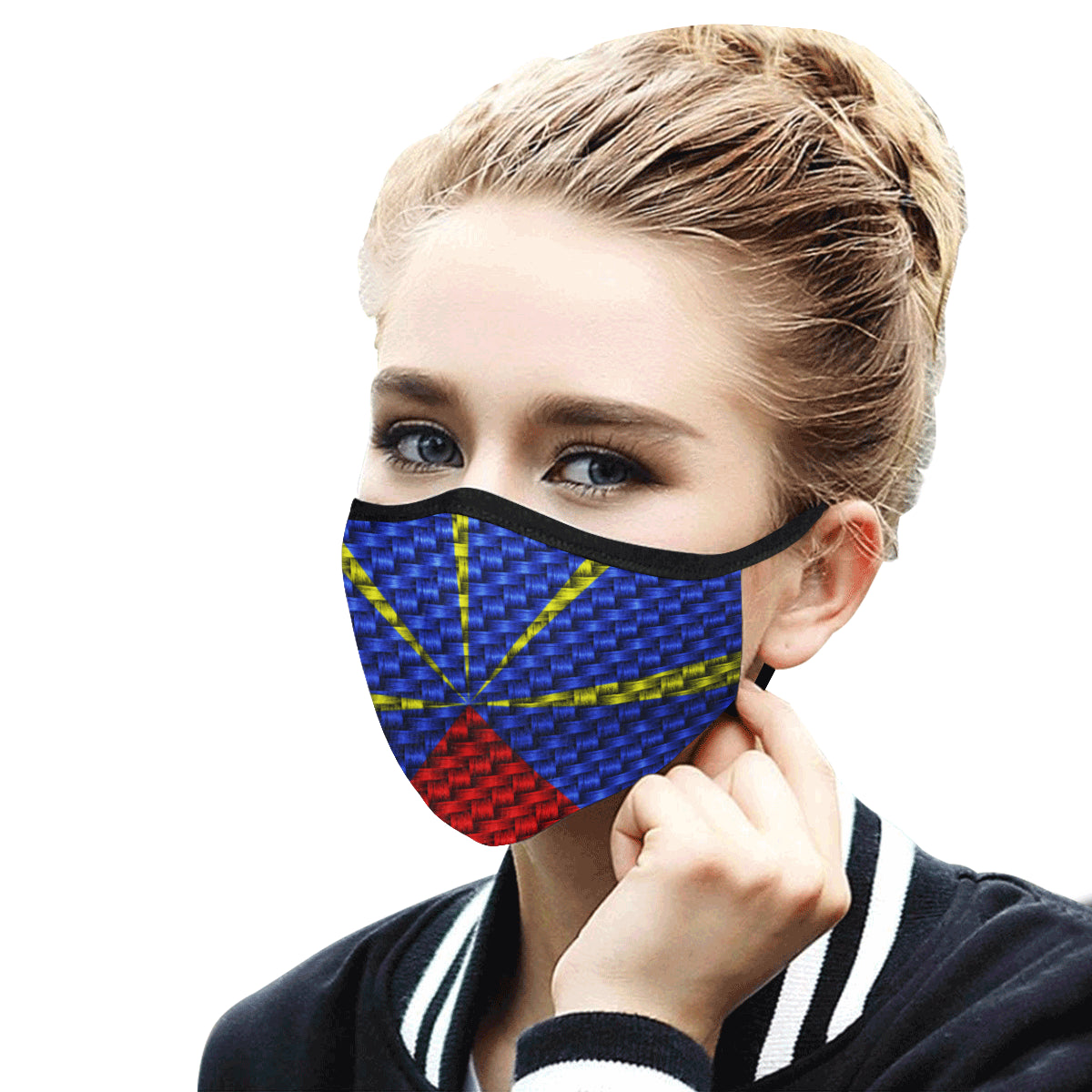 LA REUNION FLAG Mouth Mask in One Piece (2 Filters Included)