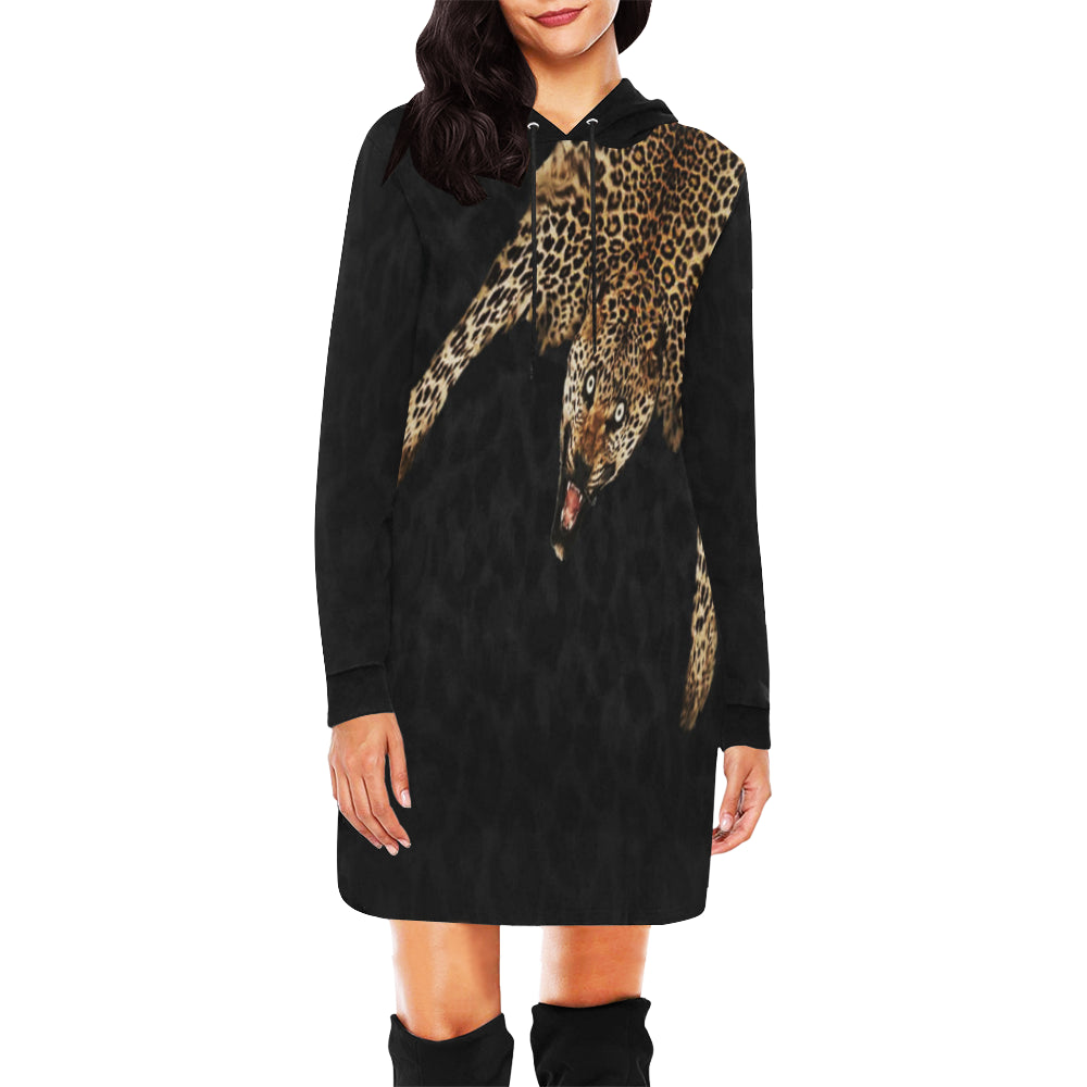 OLD KMT PRIEST All Over Print Hoodie Mini Dress (Model H27)