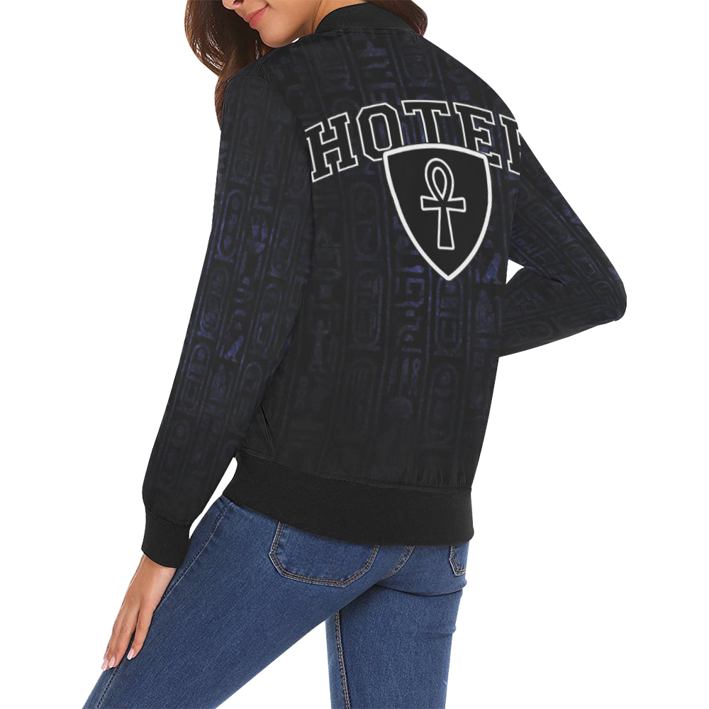 HOTEP ANKH All Over Print Bomber Jacket for Women