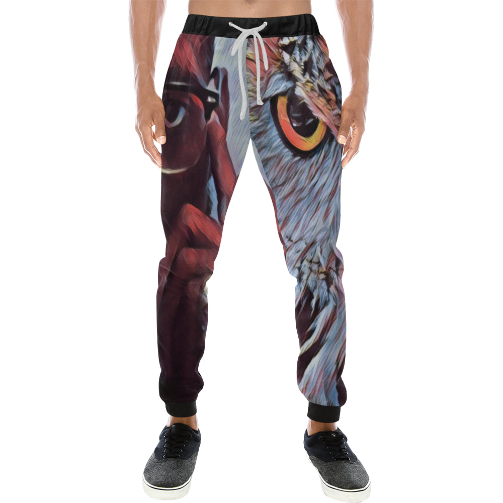 WISE OWL BY ANY MEANS Men's All Over Print Sweatpants (Model L11)