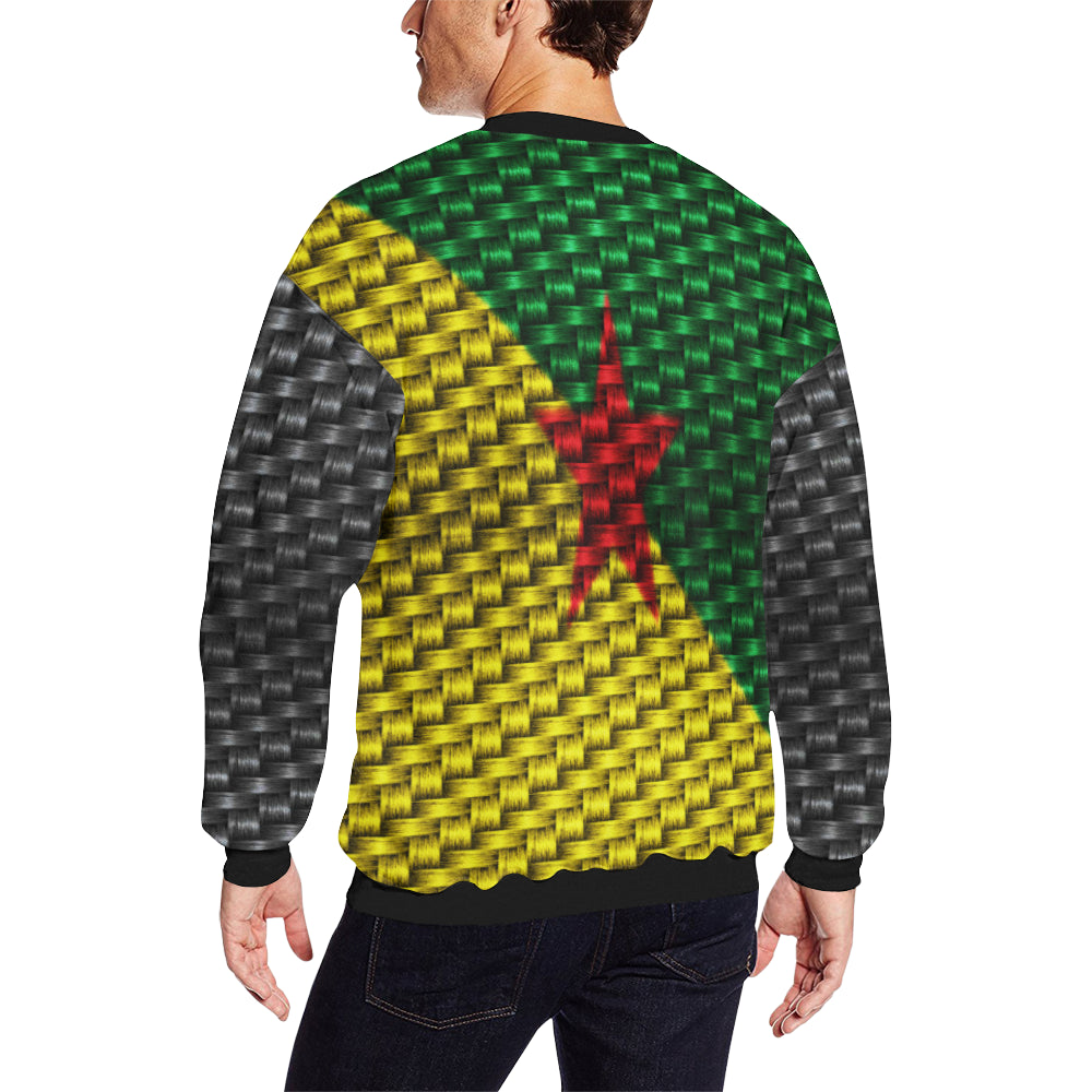 YANA FLAG Men's Oversized Fleece Crew Sweatshirt