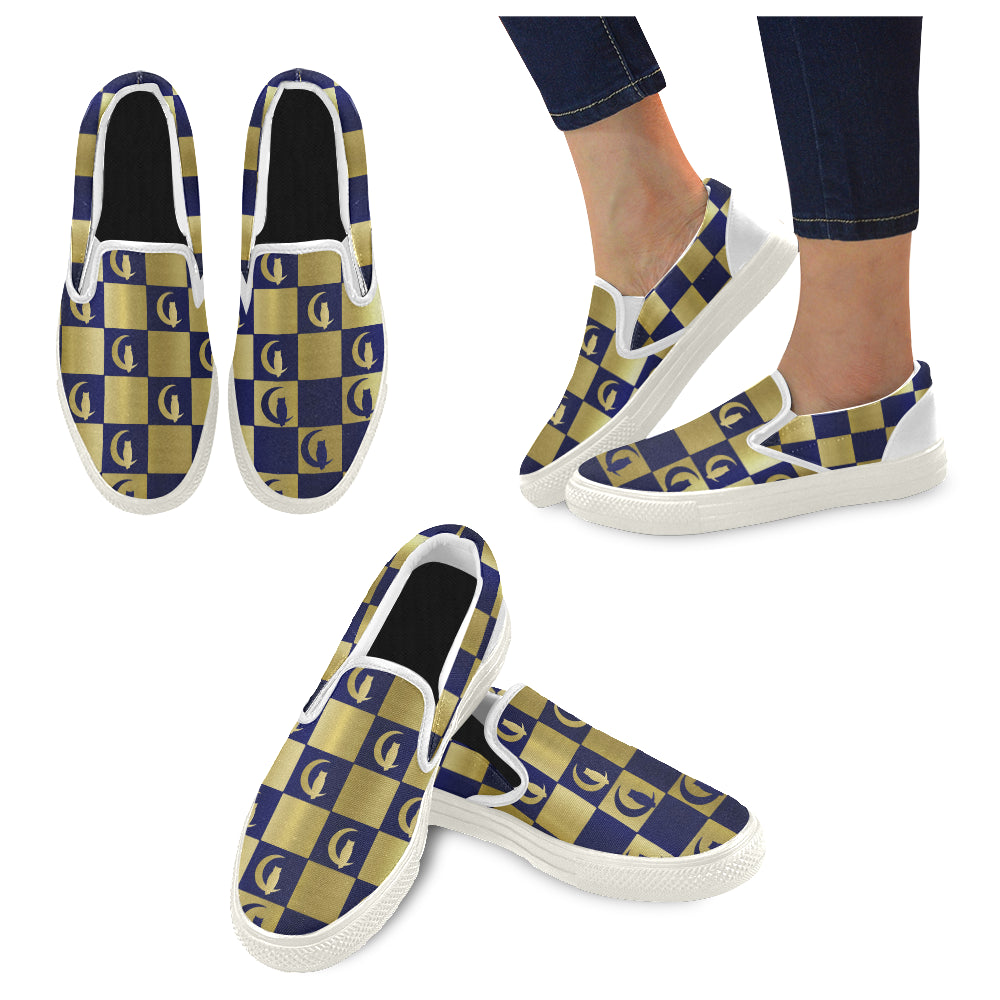 DAMIER LCC Men's Unusual Slip-on Canvas Shoes (Model 019)