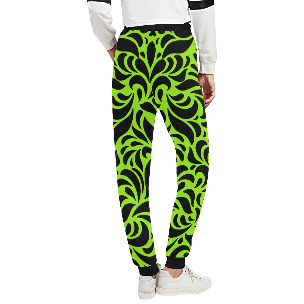 GORGIOUS LEAF FLUO Women's All Over Print Sweatpants (Model L11)