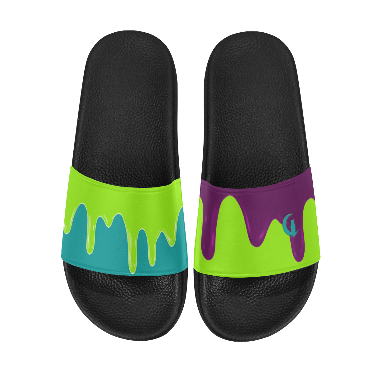 PURPLE DRIPPIN Men's Slide Sandals (Model 057)