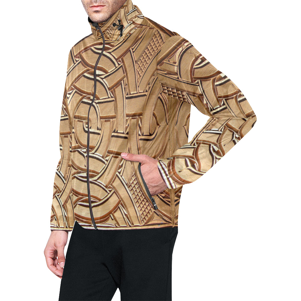 TEMBE ART WOOD All Over Print Windbreaker for Unisex