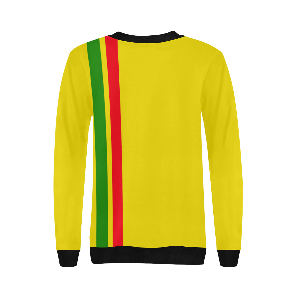 FRESH UP RASTA Women's Rib Cuff Crew Neck Sweatshirt (Model H34)