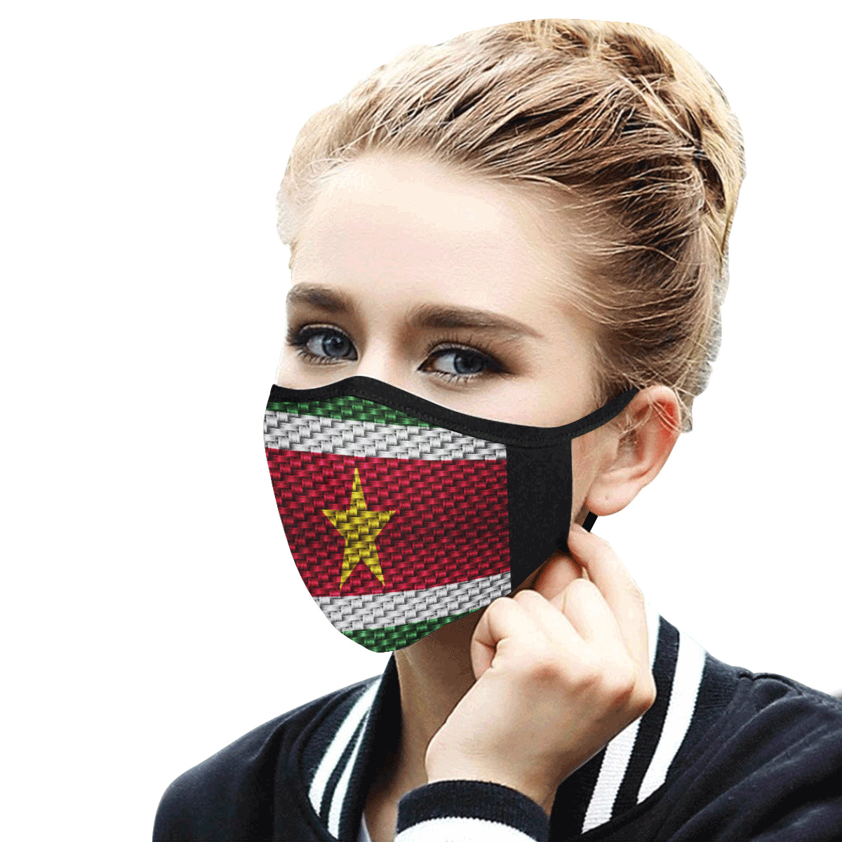 SURINAME FLAG Mouth Mask in One Piece (2 Filters Included)