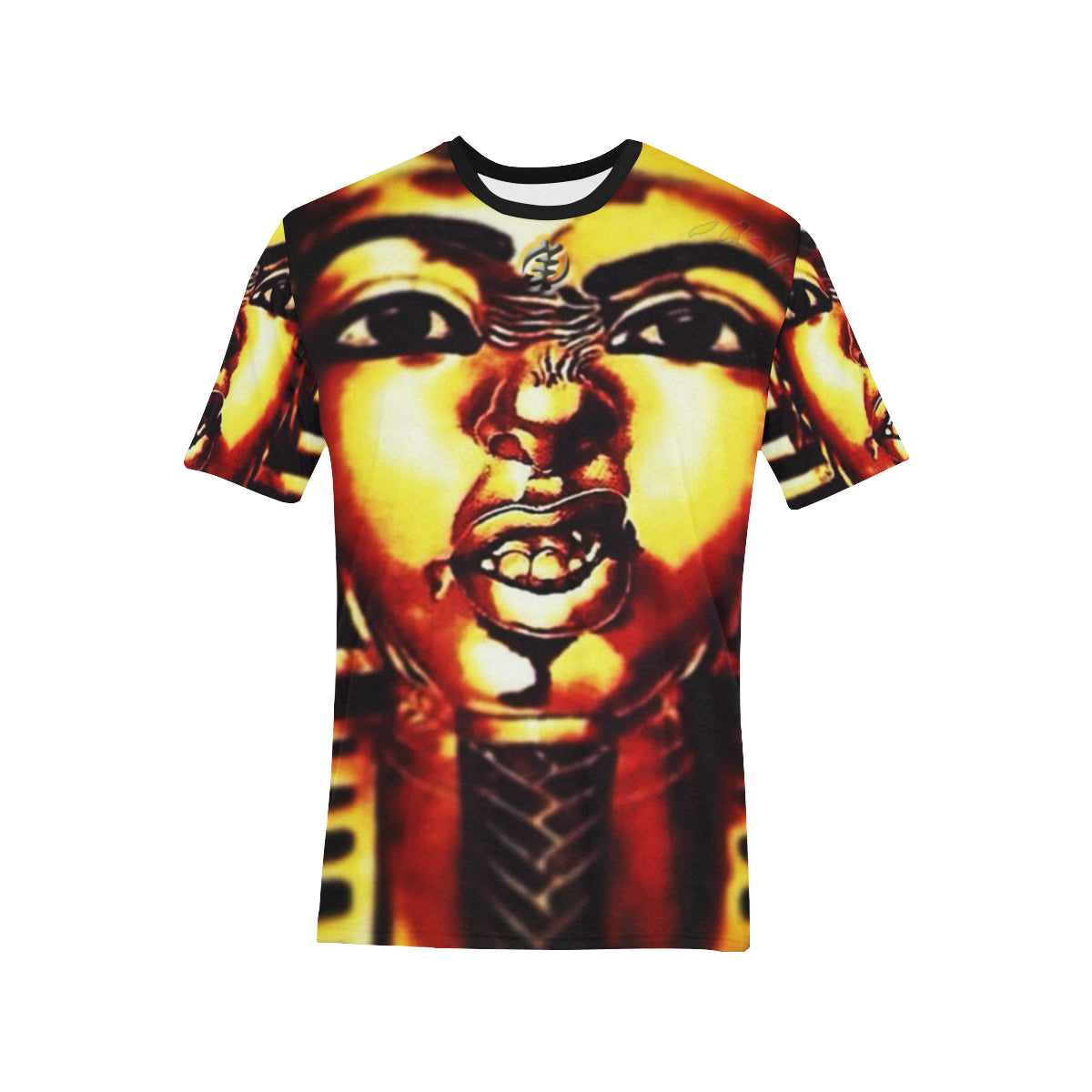 THUG PHAROAH Men's All Over Print T-Shirt (Solid Color Neck) (Model T63)