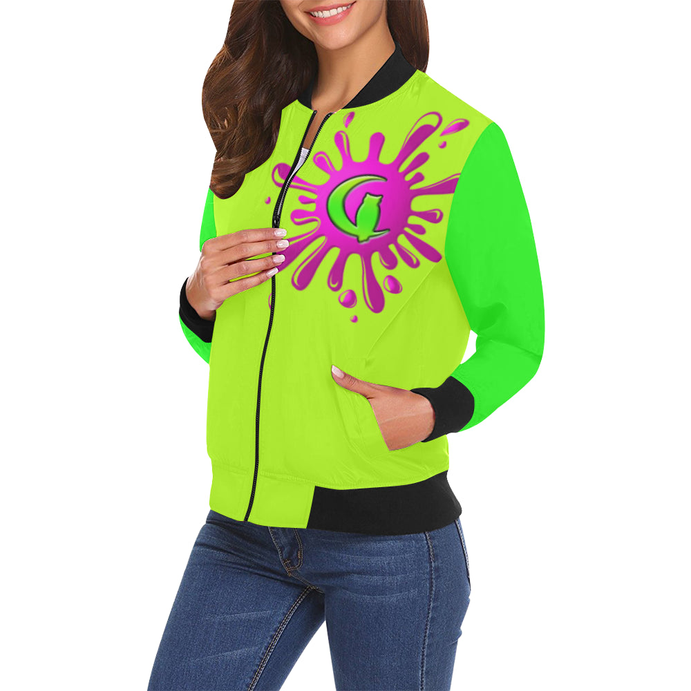 SPLASH OUT GRR All Over Print Bomber Jacket for Women (Model H19)