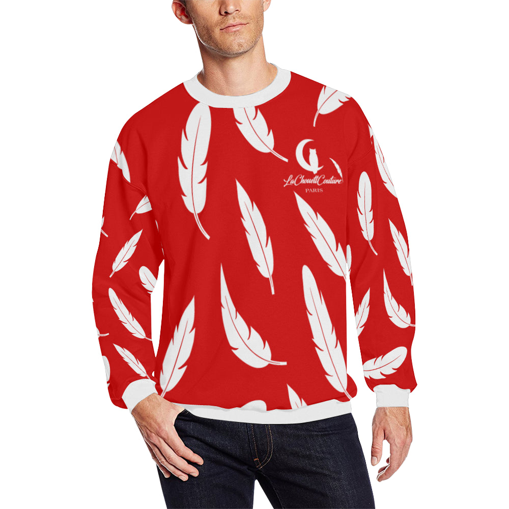 FEATHER RED All Over Print Crewneck Sweatshirt for Men