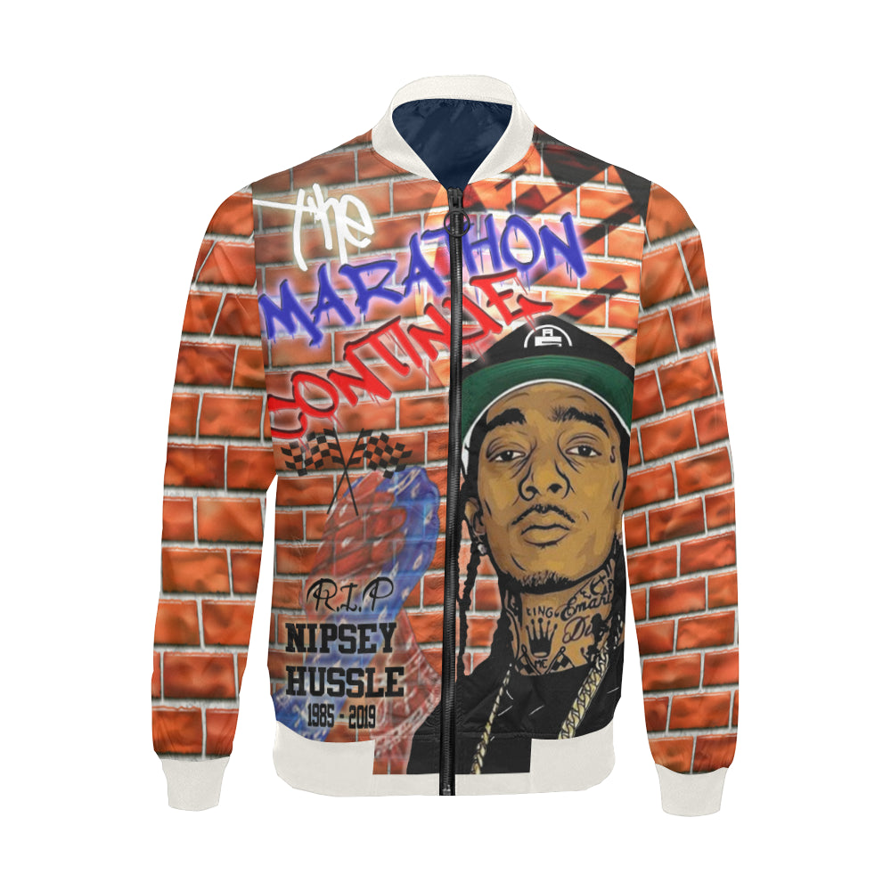 NIPSEY THE MARATHON CONTINUE All Over Print Bomber Jacket for Men