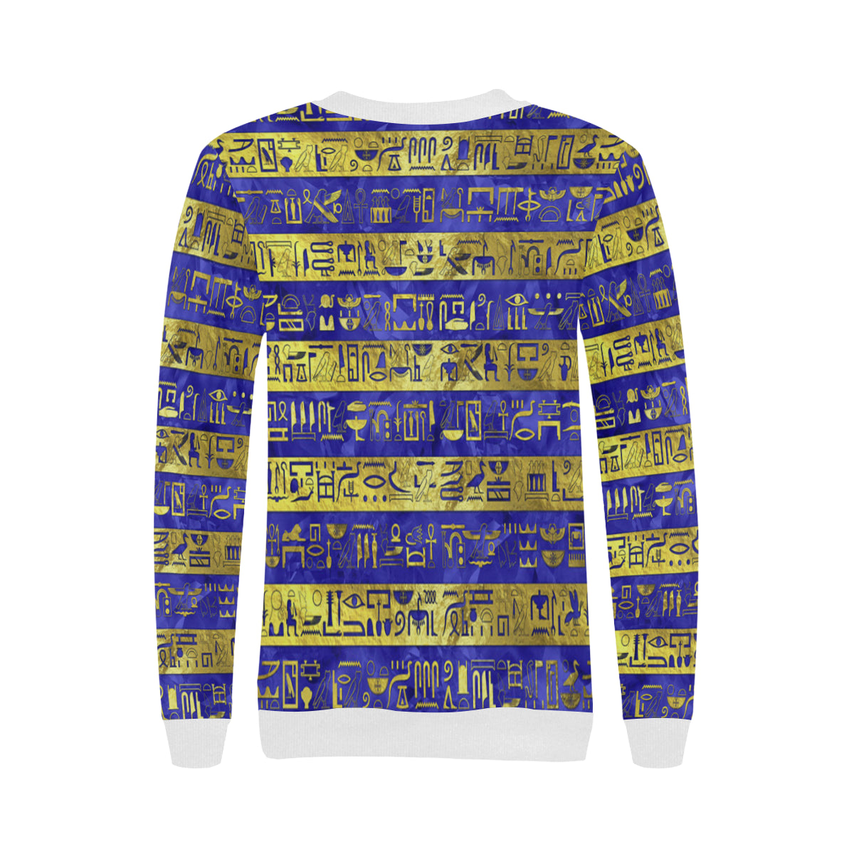 MDU NTR GOLDEN BLUE Women's Rib Cuff Crew Neck Sweatshirt (Model H34)