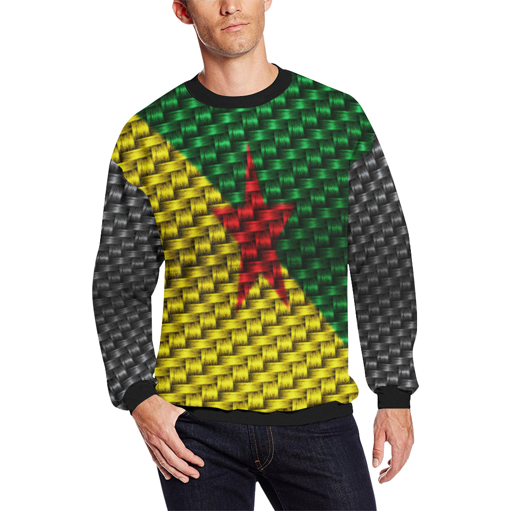 YANA FLAG Men's Oversized Fleece Crew Sweatshirt