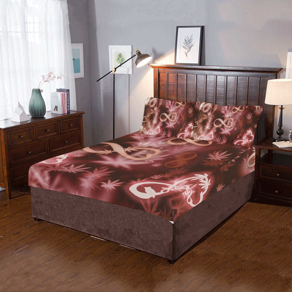 INFINITY RED COSMOS 3-Piece Bedding Set