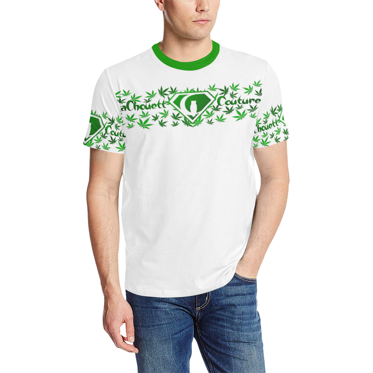 SUPER DANK WHT Men's All Over Print T-Shirt (Solid Color Neck) (Model T63)