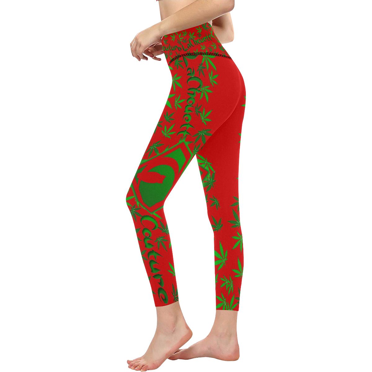 SUPER WEED All Over Print High-Waisted Leggings (Model L36)
