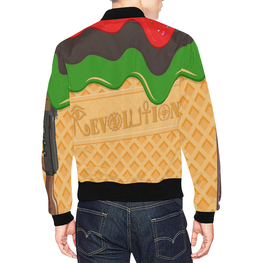 RBG Ravolution Cream Bomber Jacket for Men