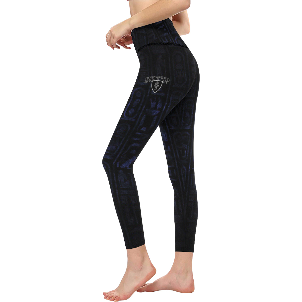 HOTEP ANKH All Over Print High-Waisted Leggings (Model L36)