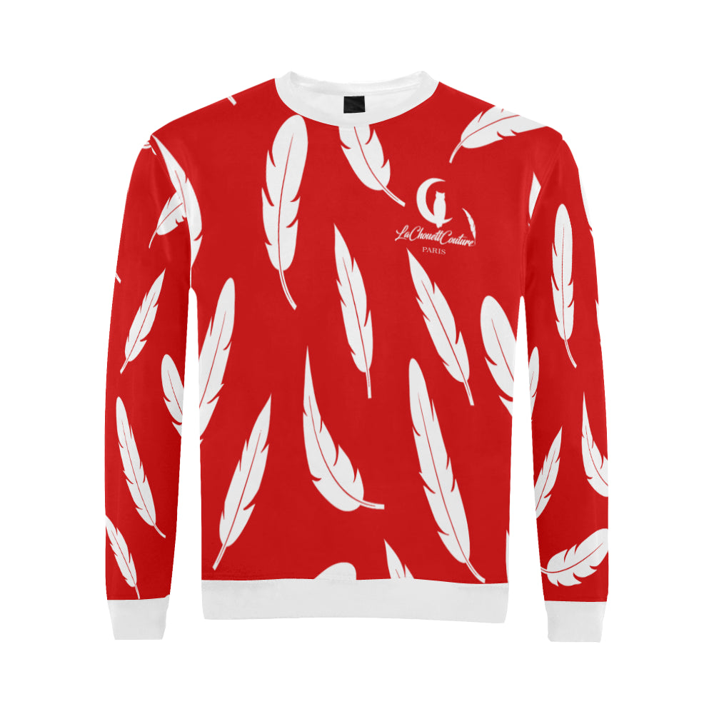 FEATHER RED All Over Print Crewneck Sweatshirt for Men